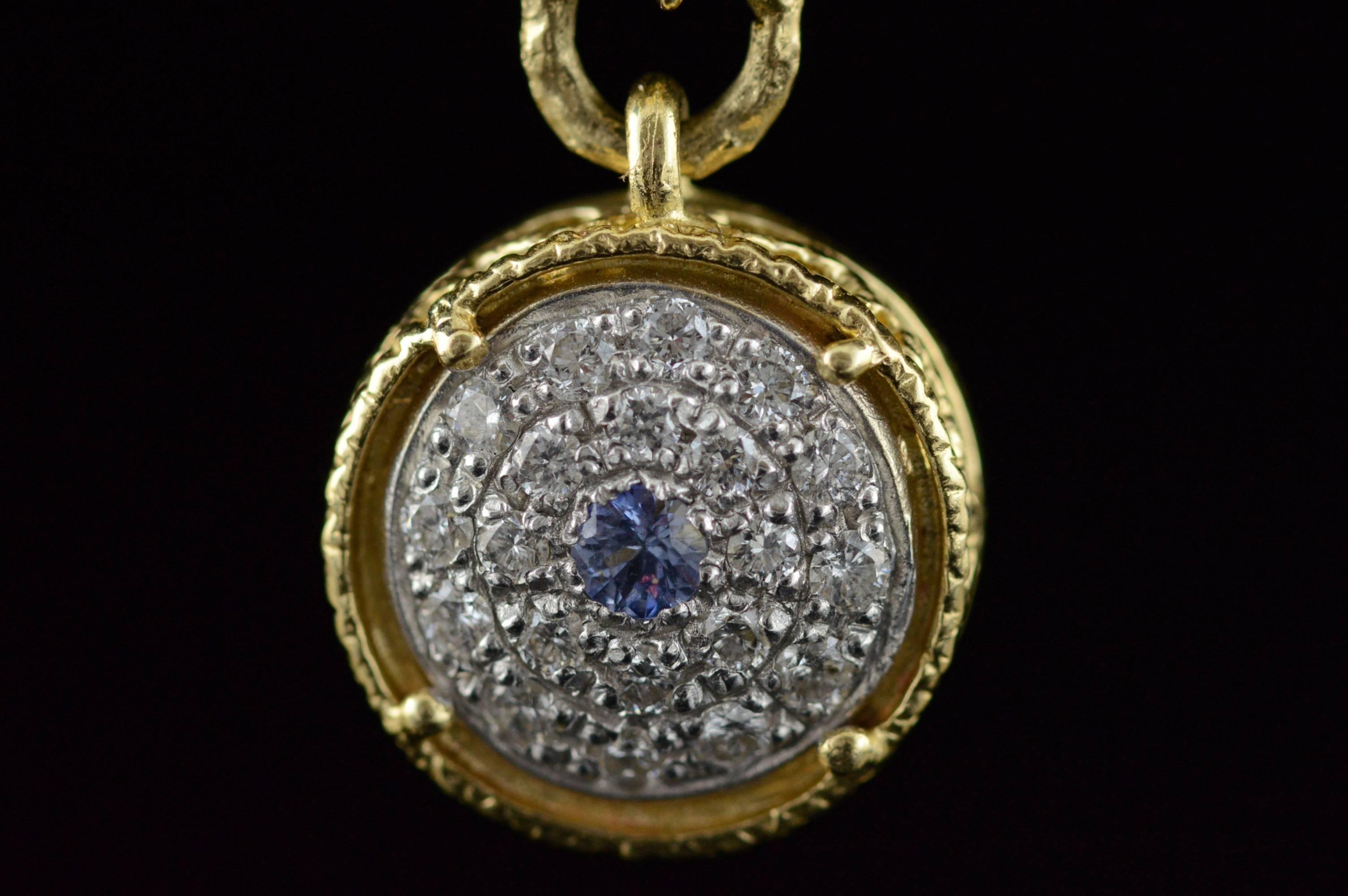 Torrini 0.60 Carat Sapphire Diamond Gold Necklace 4