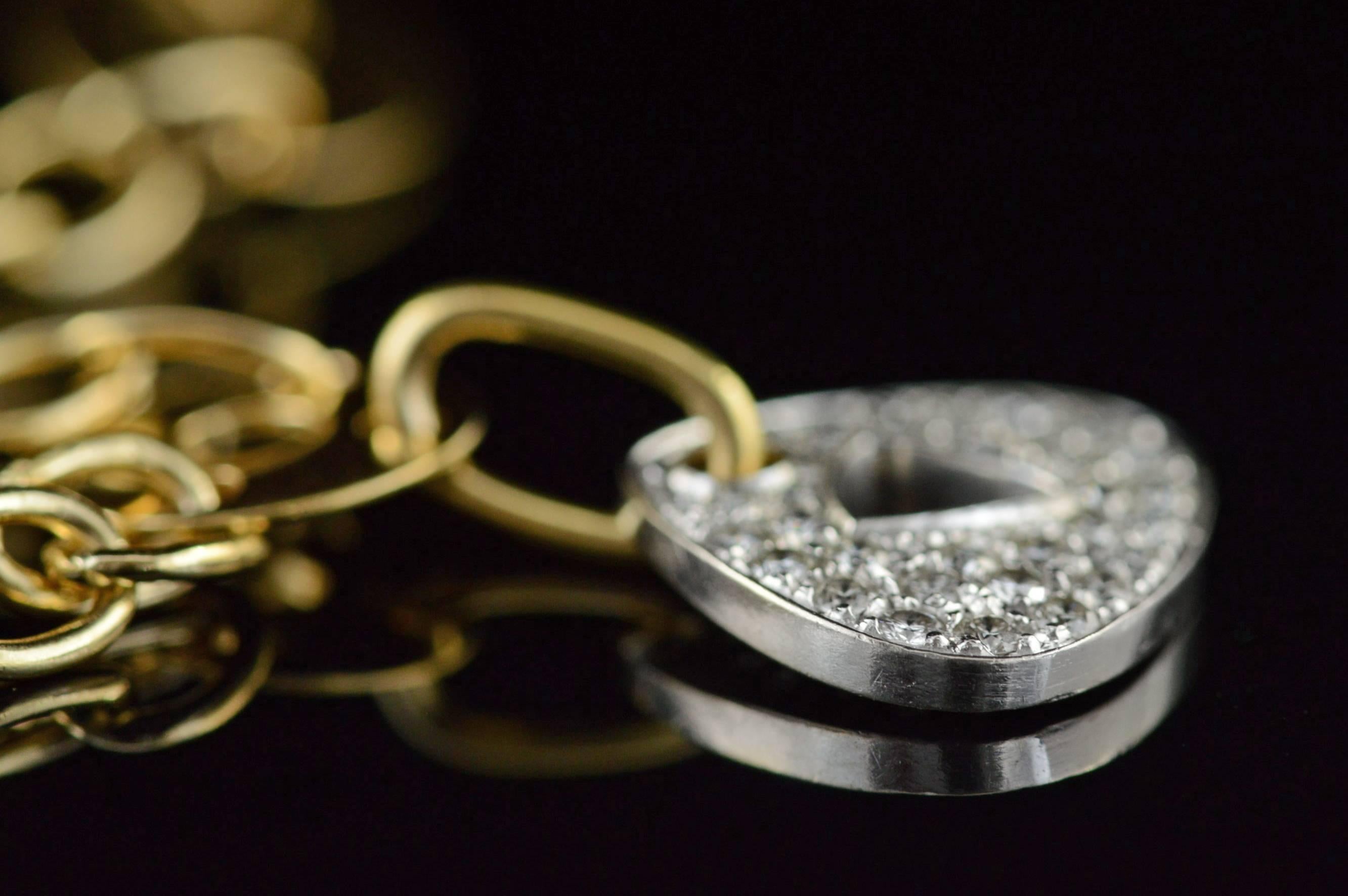 Mattioli Diamond Pave Gold Necklace For Sale 2