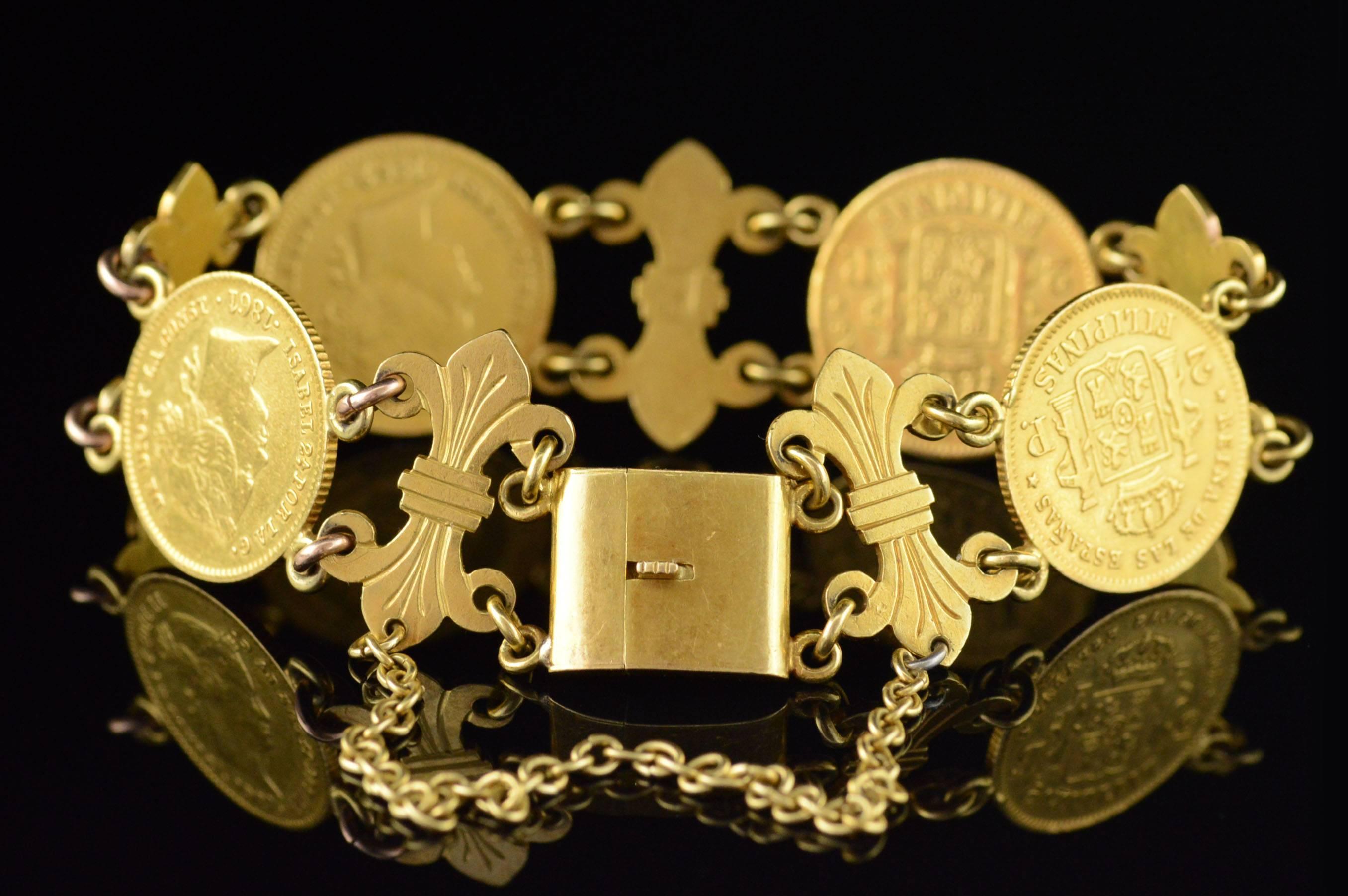 spanish coin bracelet