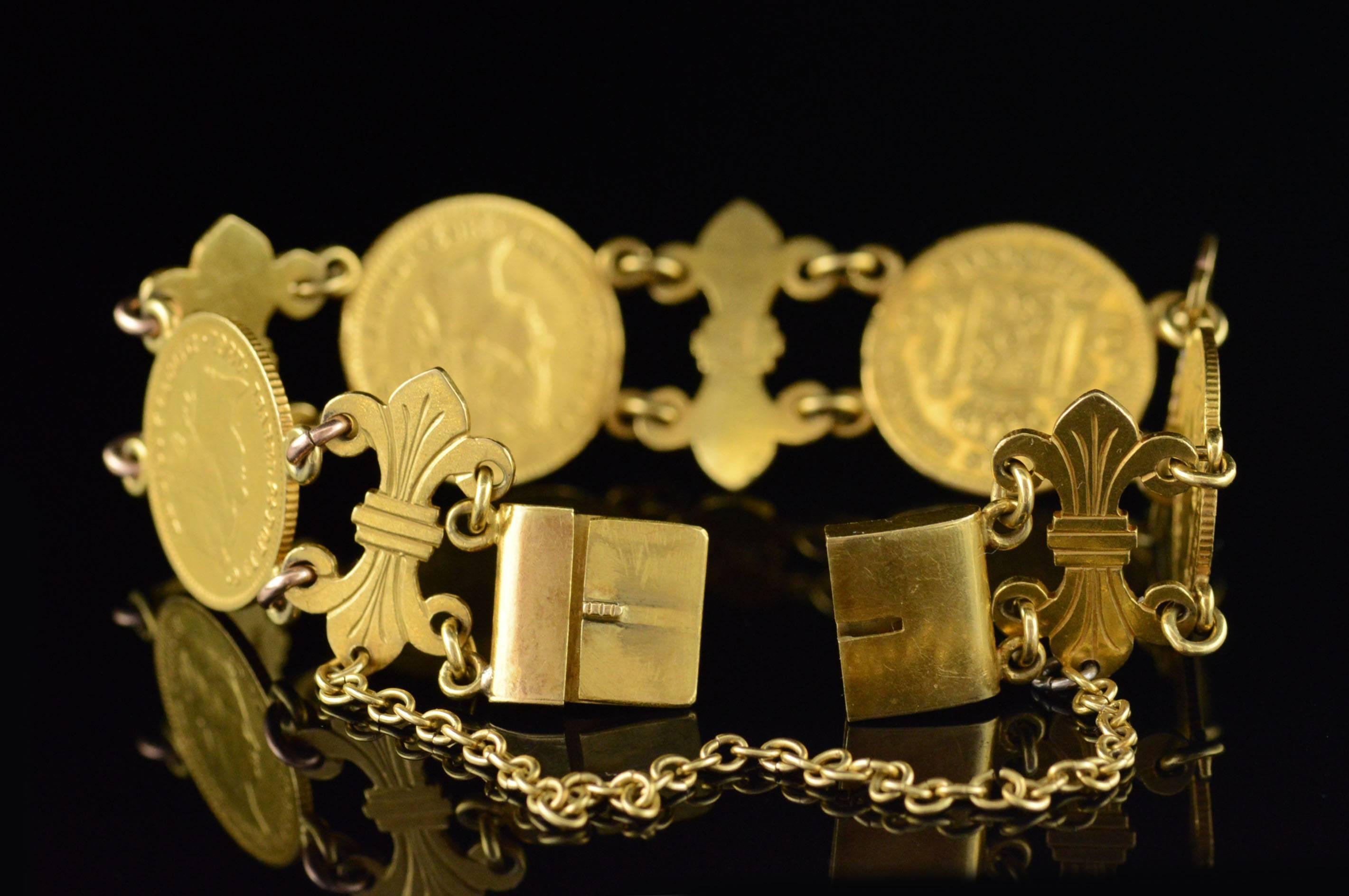 gold coin bracelets