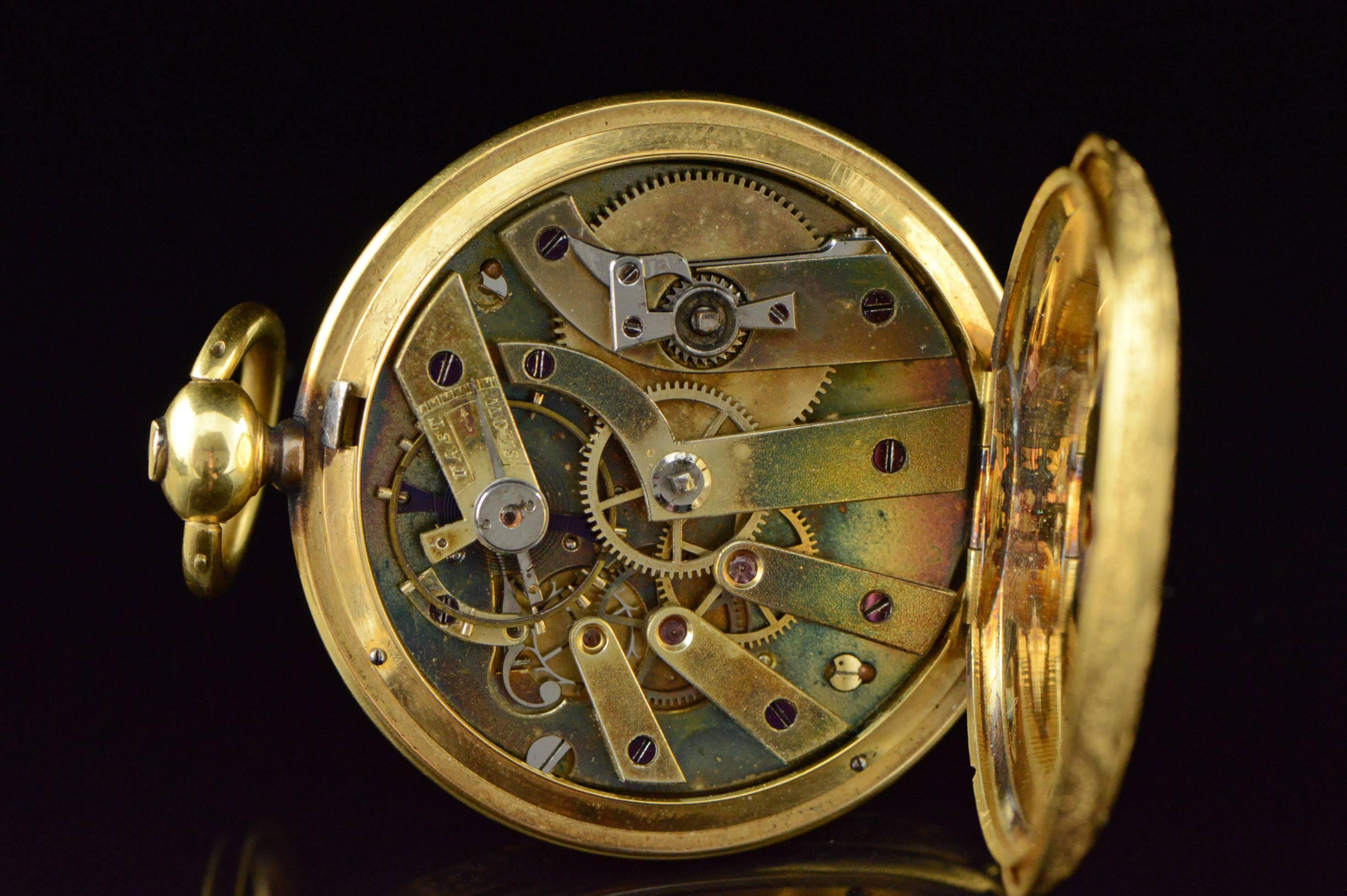 Breitling Laederick Gold Enamel Victorian Pocket Watch 1850s 2