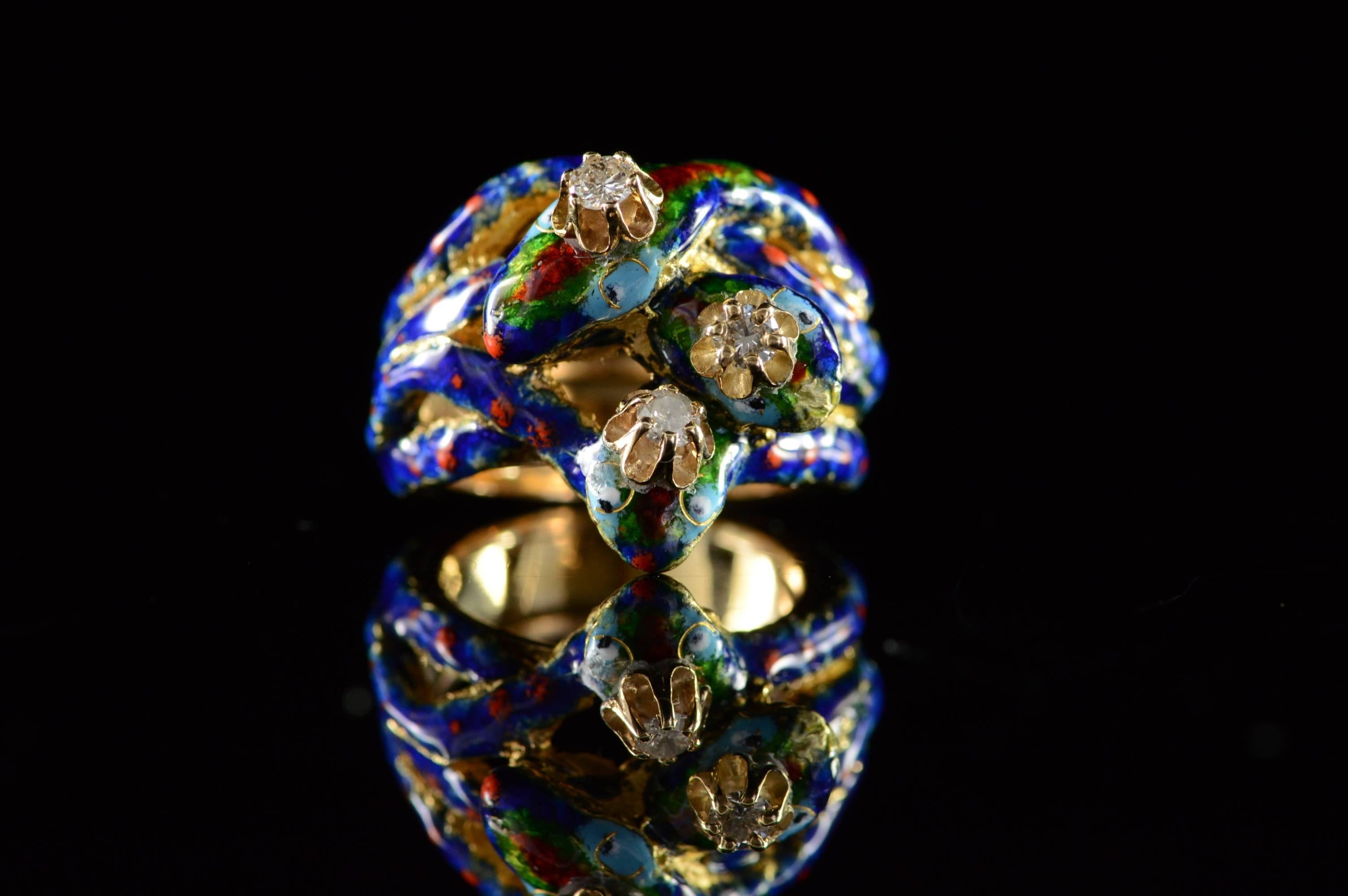 Unfortunately we do not know the maker of this exquisite ring, but its abstract brutal nature speaks volumes for the piece in their absence. This item is believed to have been crafted in the late 1940s to mid 1950s as part of the Abstract