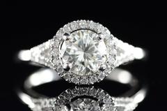 Diamond Platinum Halo Engagement Ring