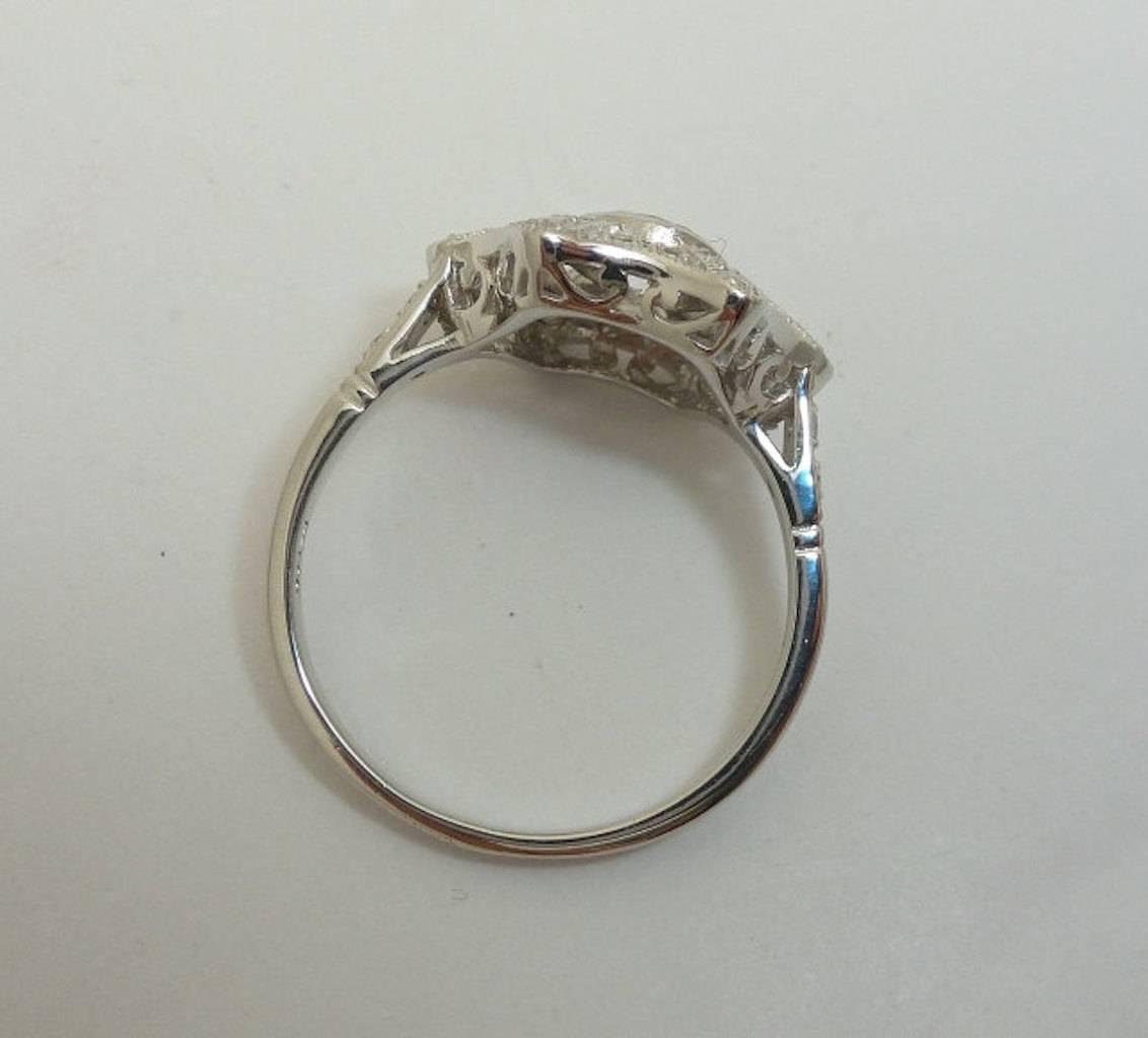 SALE! Graceful 0.79 Carat Diamond Platinum Snowflake Form Ring For Sale ...