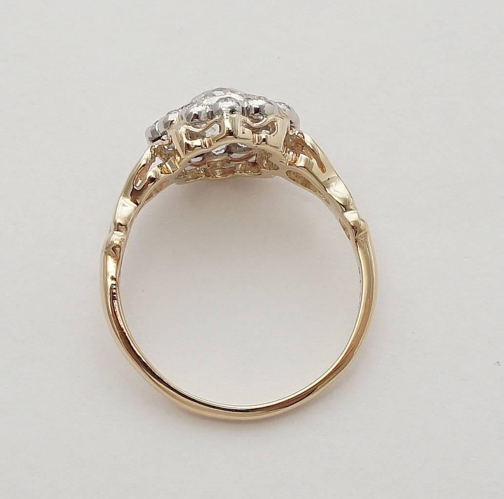 Edwardian 1.12 Carat Old European Cut Diamond Gold Platinum Engagement Ring 1