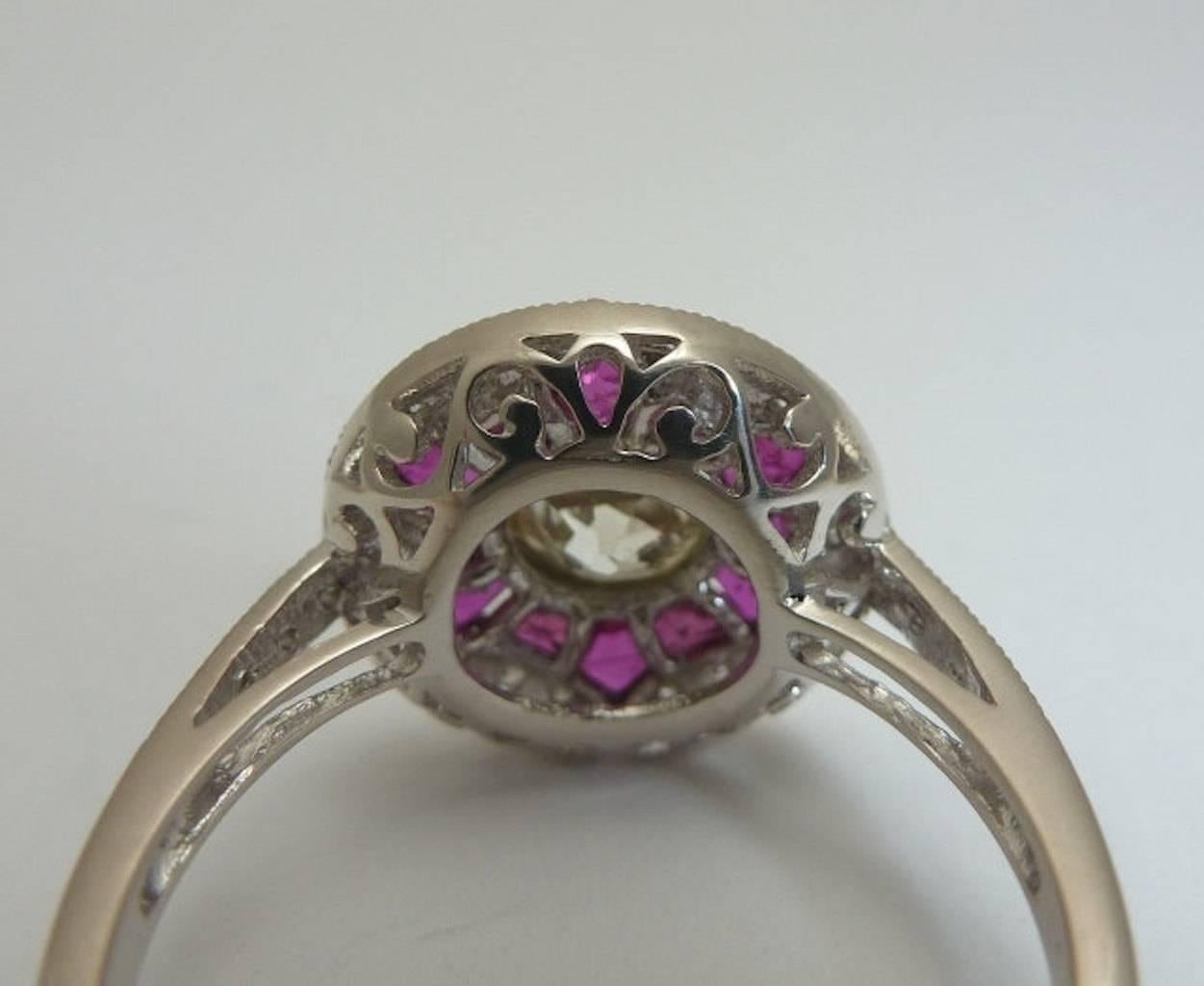 Women's Stunning 0.72 Carat Ruby Diamond Platinum Star Form Ring For Sale