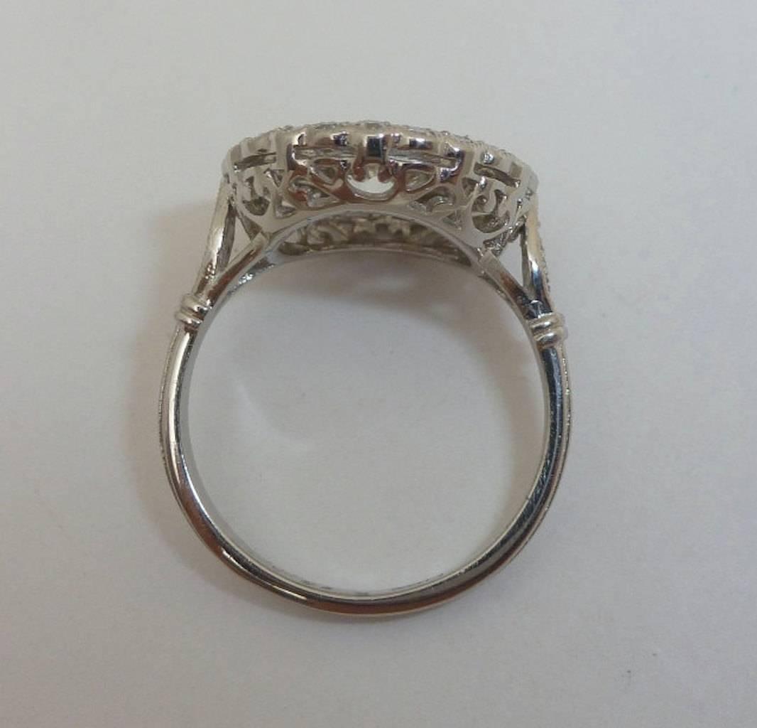 Stunning Platinum Art Deco 1.22 Carat VVS Diamond Ring For Sale at 1stdibs
