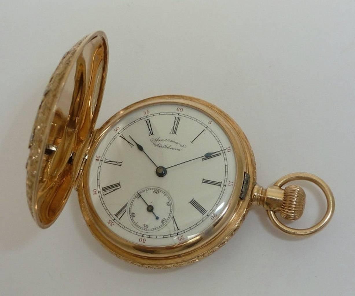 Beacon Hill Jewelers Presents:

A fantastic antique victorian period multi color 14 karat solid gold ladies Waltham pocket watch. Featuring a beautiful hand engraved bird, this multi color pocket watch is engraved throughout and adorned with