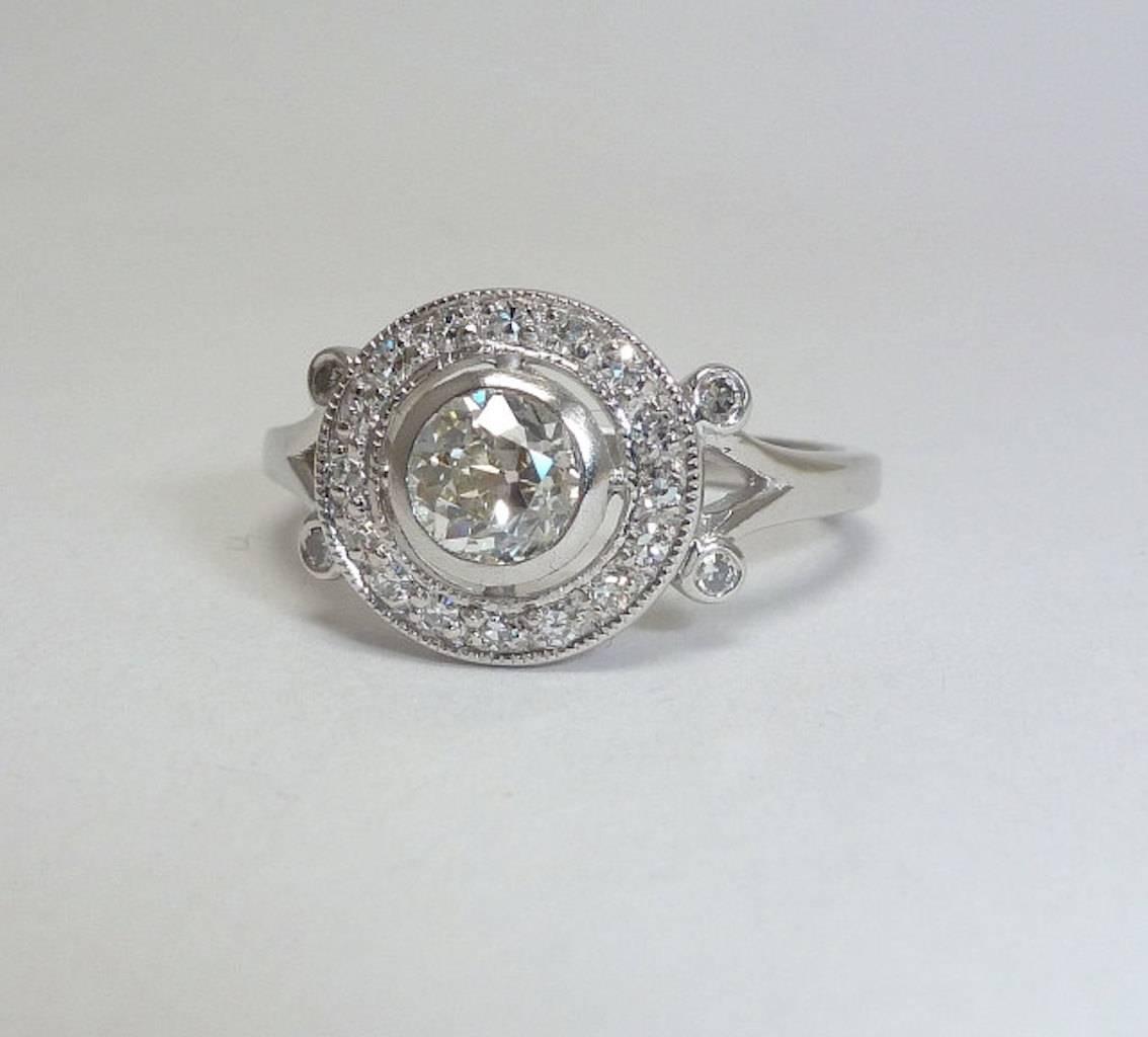 Platinum British Edwardian Inspired and 0.92 carat Diamond Ring For ...