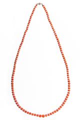 Art Deco Coral Rock Crystal Diamond Clasp Necklace