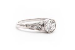 Timeless 1.03 Carat Bezel Set European Cut Diamond Engagement Ring