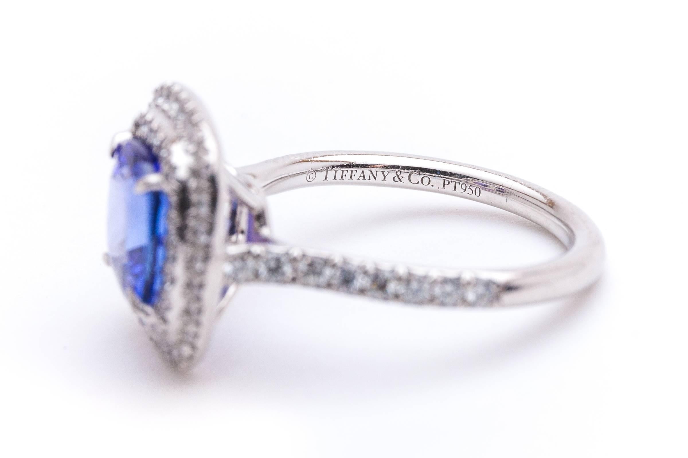 Tiffany & Co. Soleste Tanzanite and Diamond Platinum Ring 2
