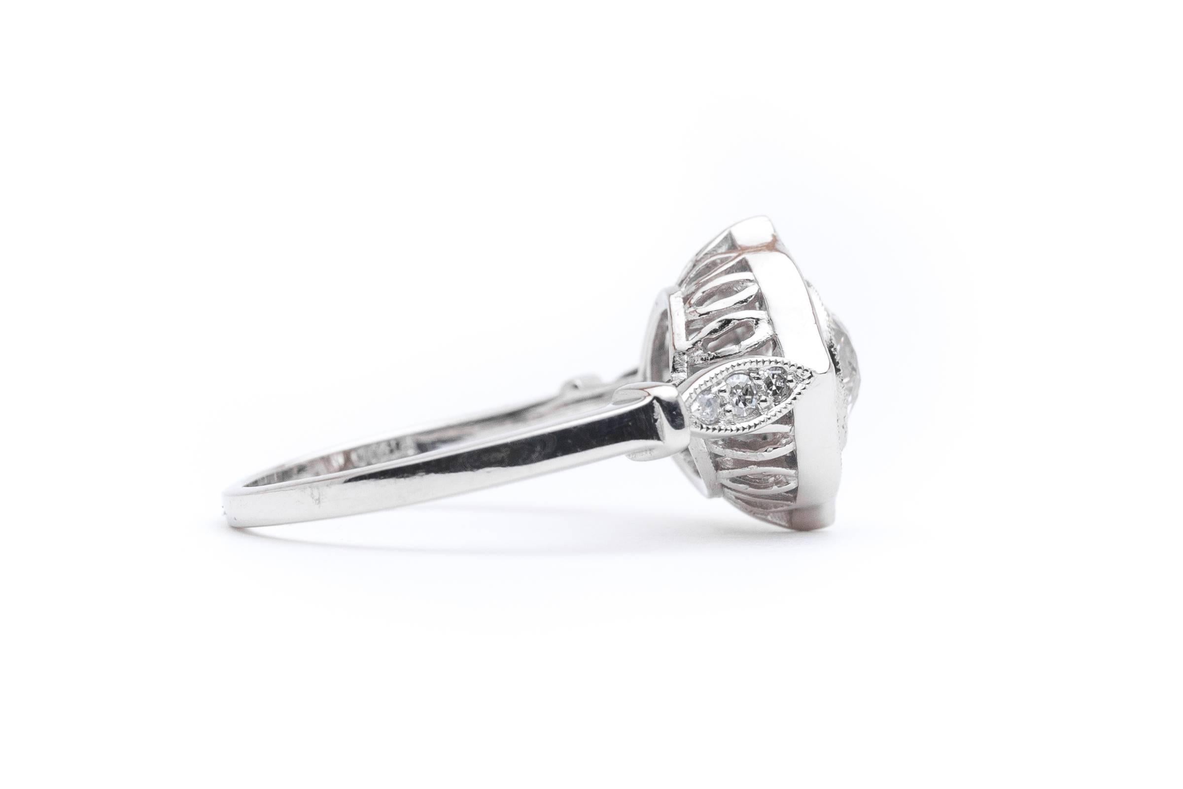 Men's Sparkling 0.86 Carat Diamond and Sapphire Halo Ring in Platinum For Sale