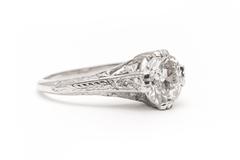 Art Deco 1.75 Carat Diamond Platinum Engagement Ring