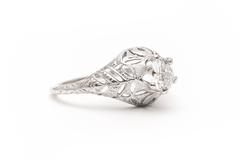 Art Deco 0.50 Carat Diamond Platinum Engagement Ring