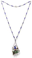 Austro Hungarian Enameled St George and the Dragon Necklace