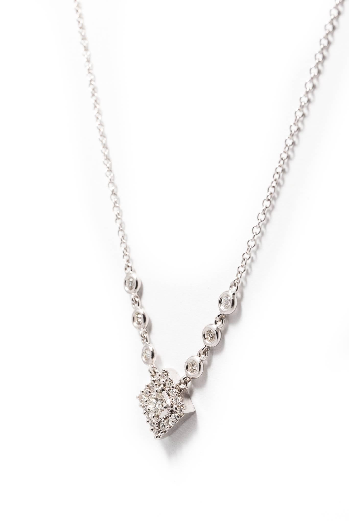 Women's Chic Contemporary Diamond White Gold Pendant Necklace  