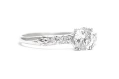 Art Deco Orange Blossom 0.70 Carat Diamond Platinum Engagement Ring