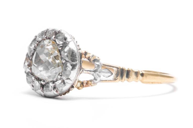18th Century Georgian Rose Cut Diamond Yellow Gold Engagement Ring For ...