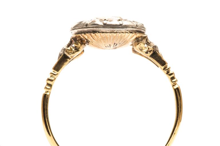 18th Century Georgian Rose Cut Diamond Yellow Gold Engagement Ring For ...