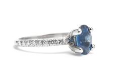 Sapphire Pave Luxurious Diamond Platinum Ring