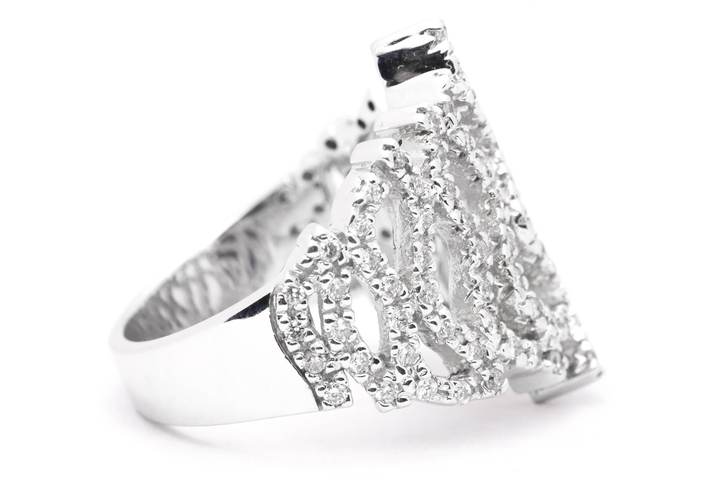 Women's Abstract Diamond Cocktail Ring For Sale