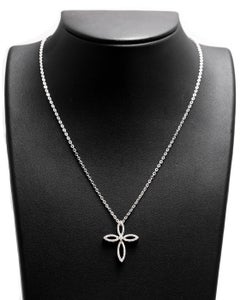Pave Diamond Cross in 14 Karat White Gold
