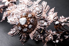 Floral Rose Cut Diamond En Tremblant Brooch