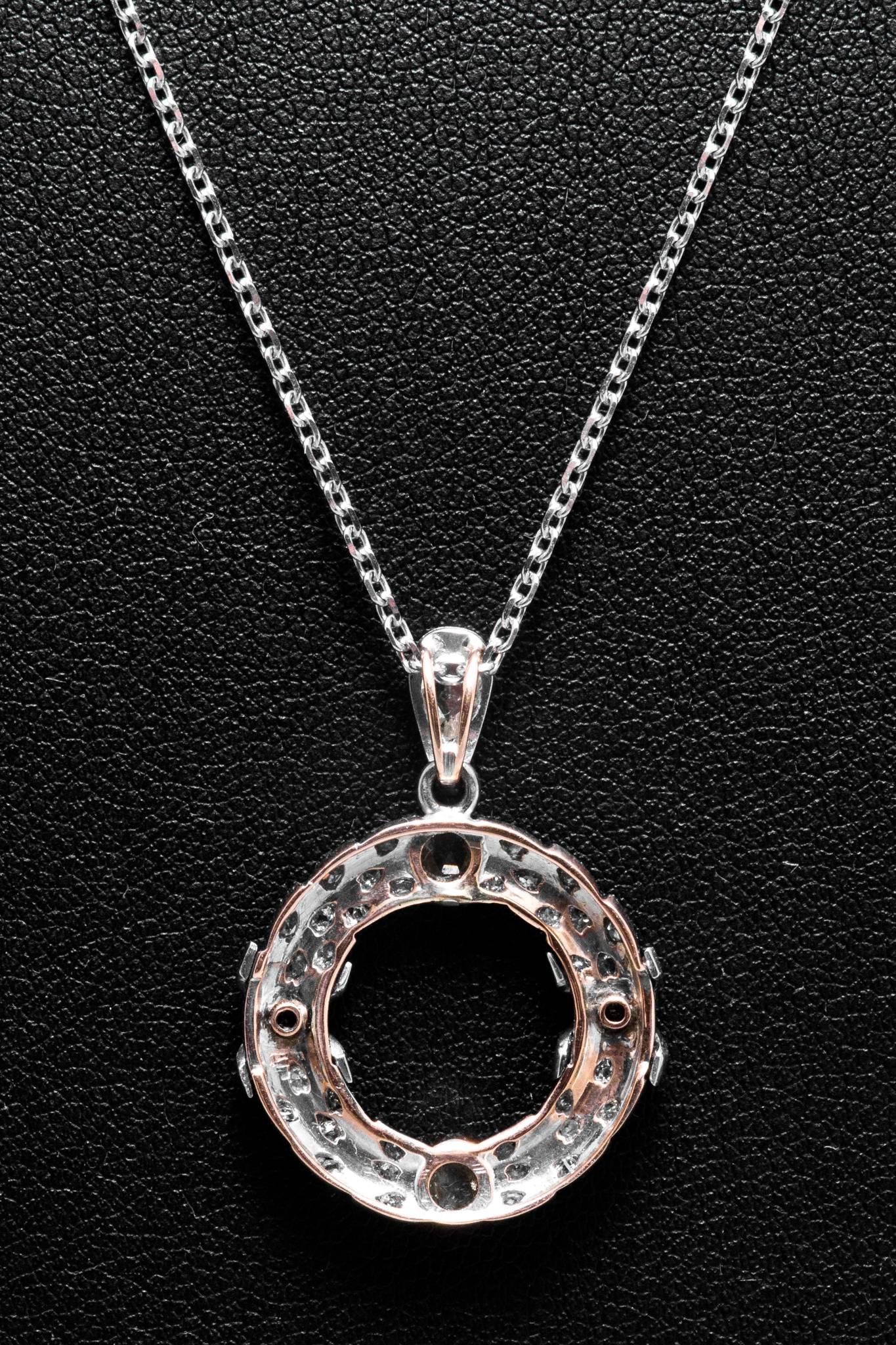 Edwardian Rose Cut Diamond Wreath Pendant in Platinum For Sale 1