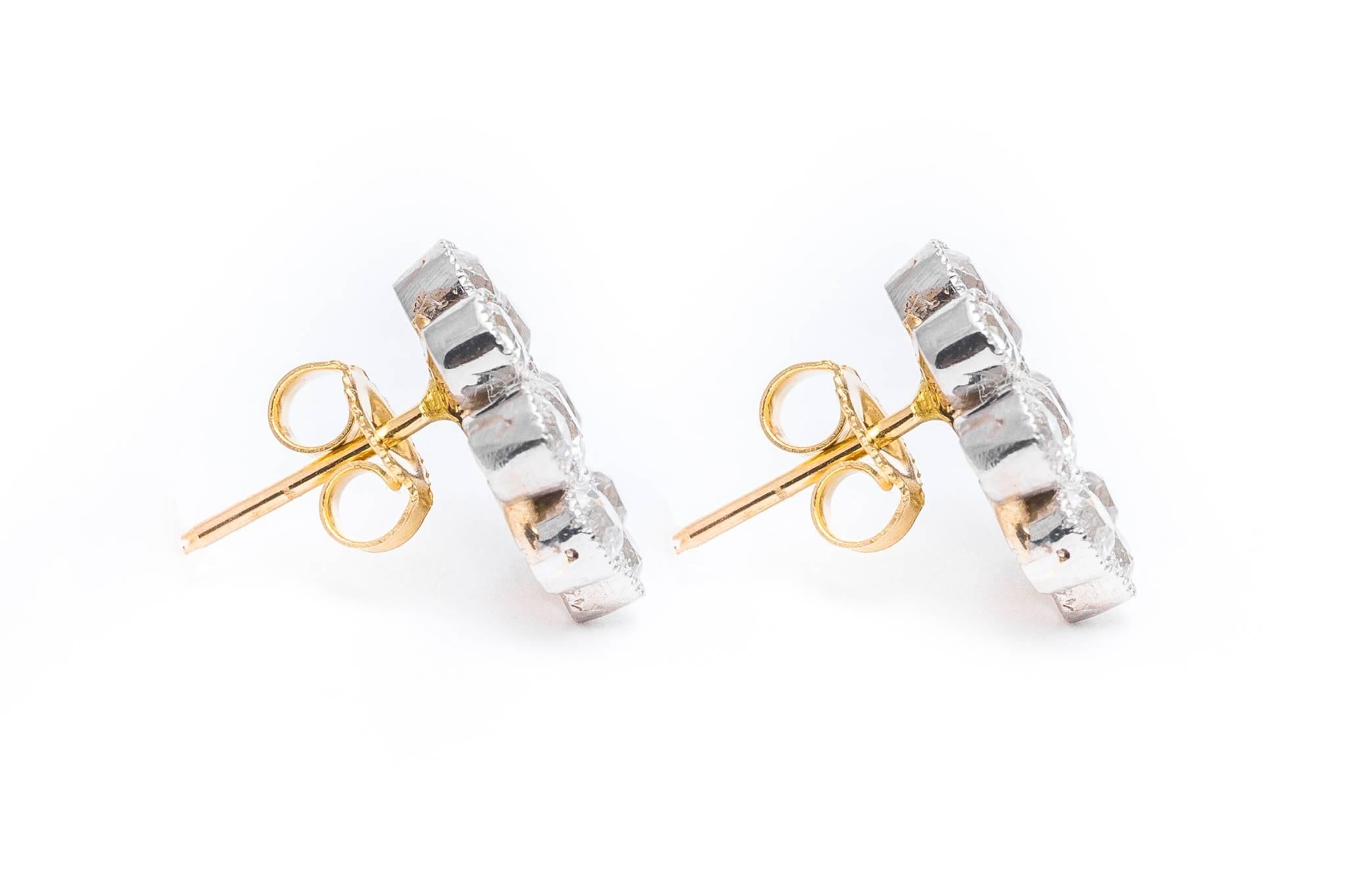 Women's Edwardian 3.05 Carat Diamond Halo Earrings in Luxurious Platinum