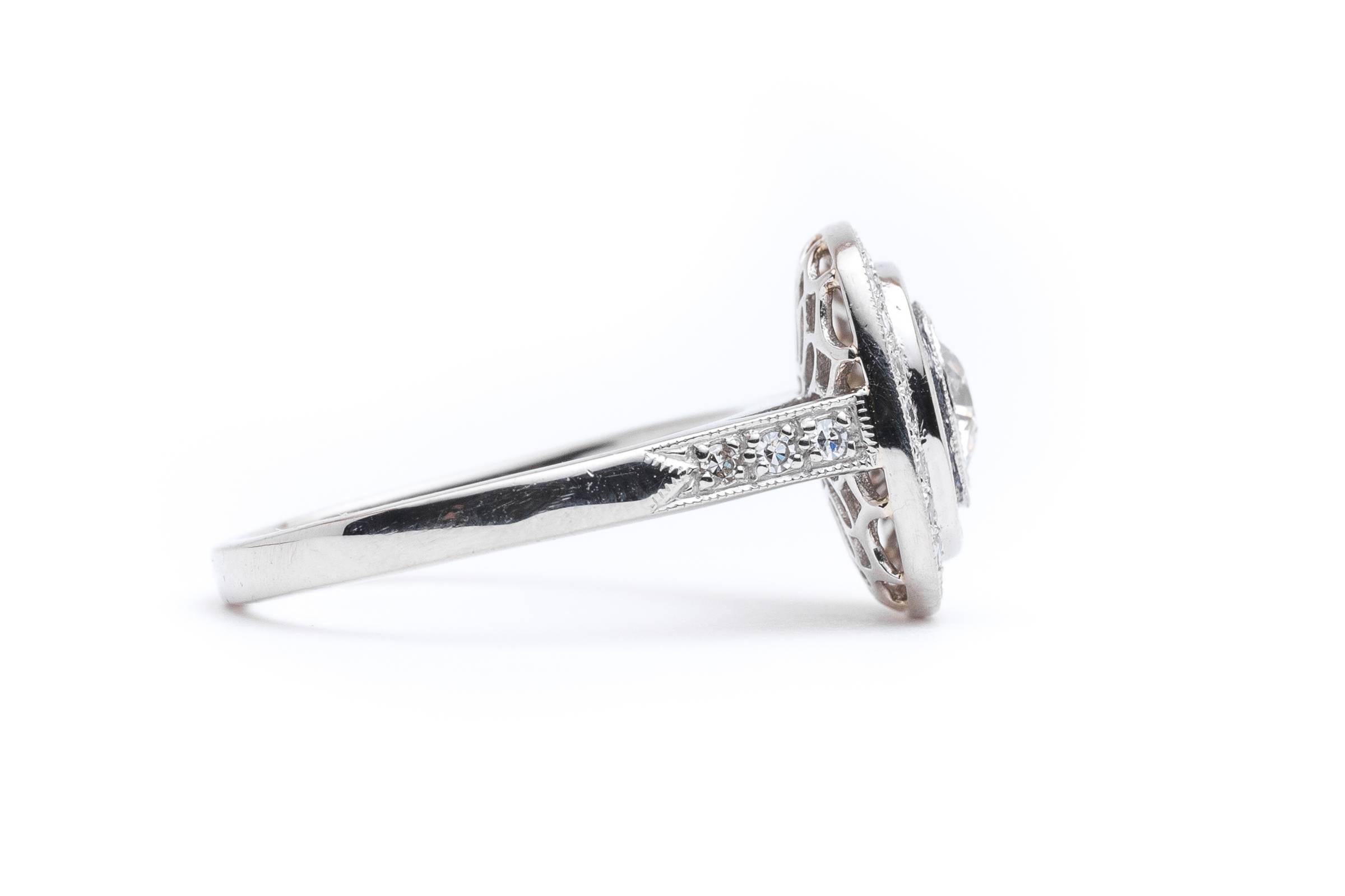 Diamond and French Cut Sapphire Platinum Ring 1