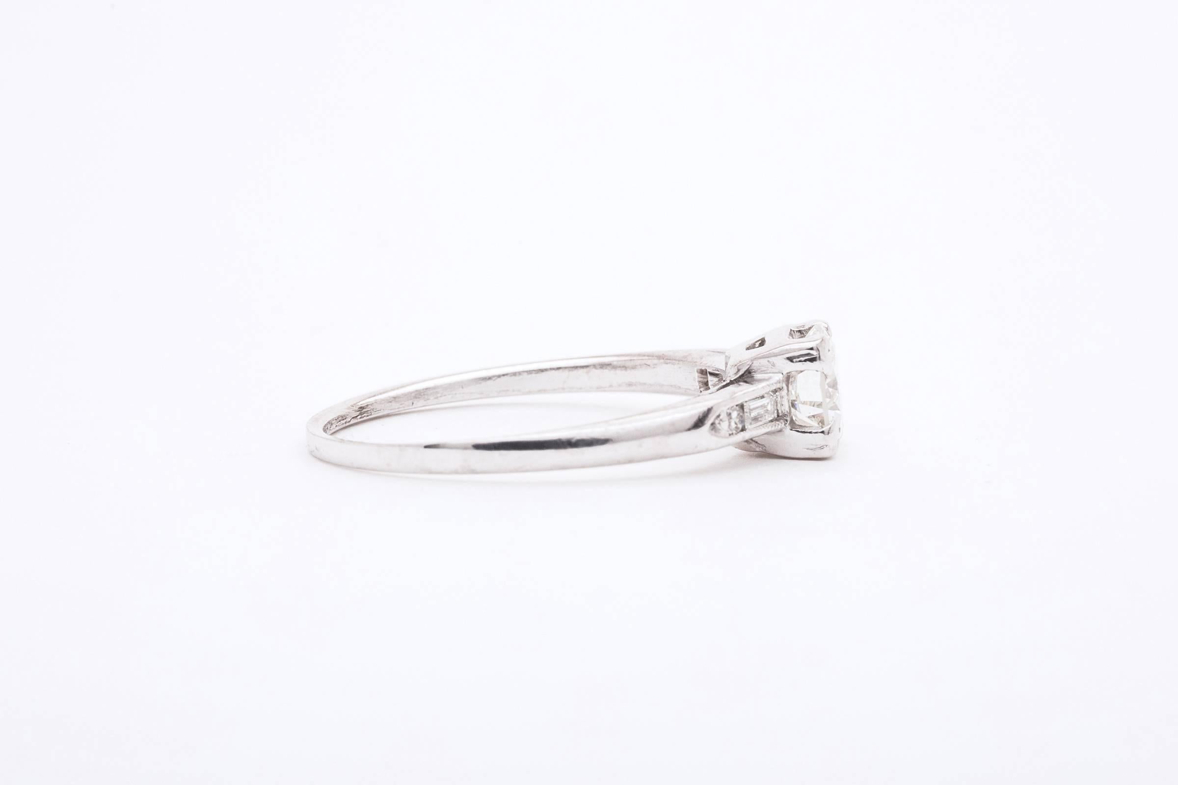Women's Sleek 0.77 Carat Diamond Platinum Engagement Ring 