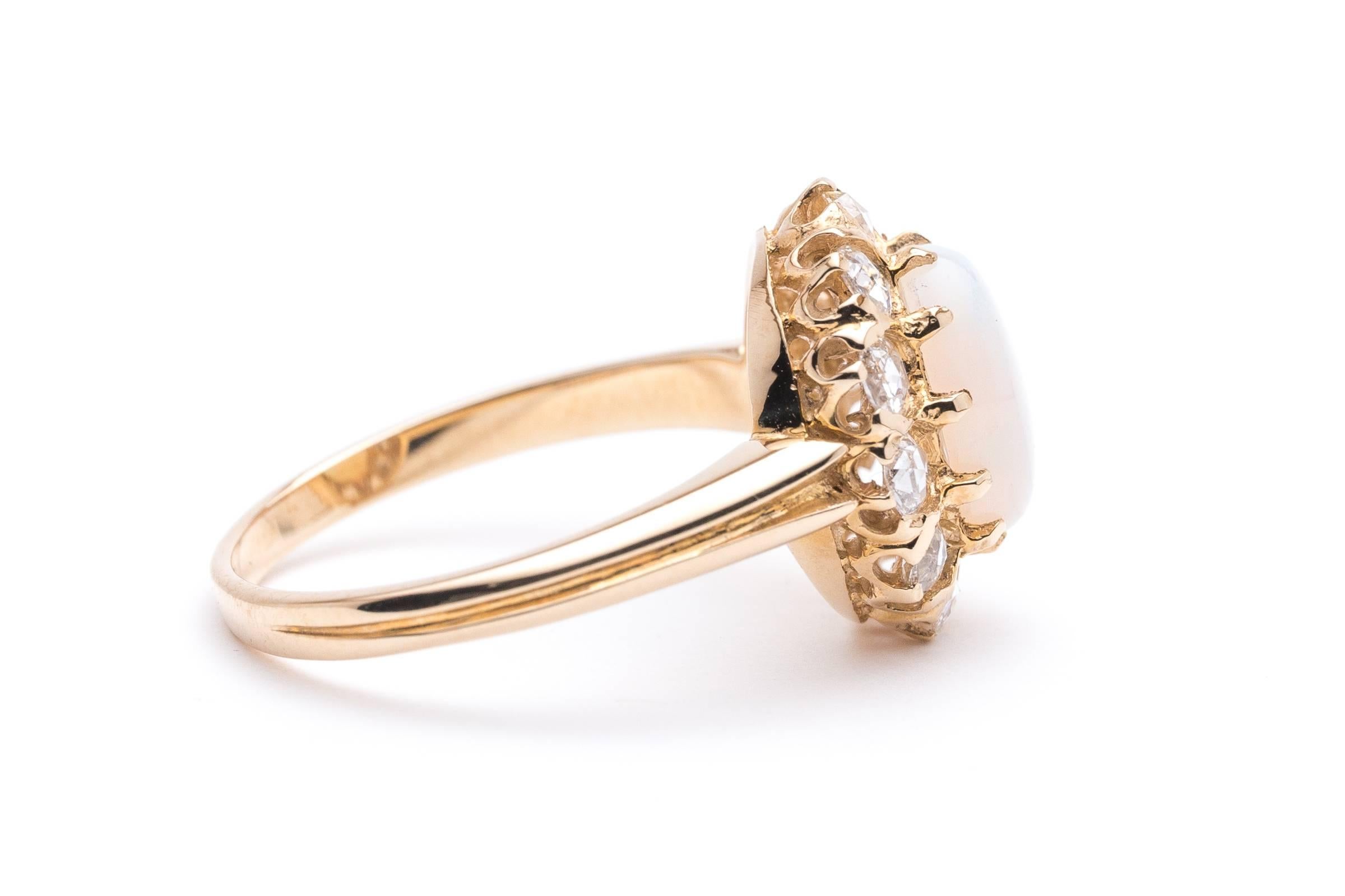 Victorian Opal Rose Cut Diamond Ring 1