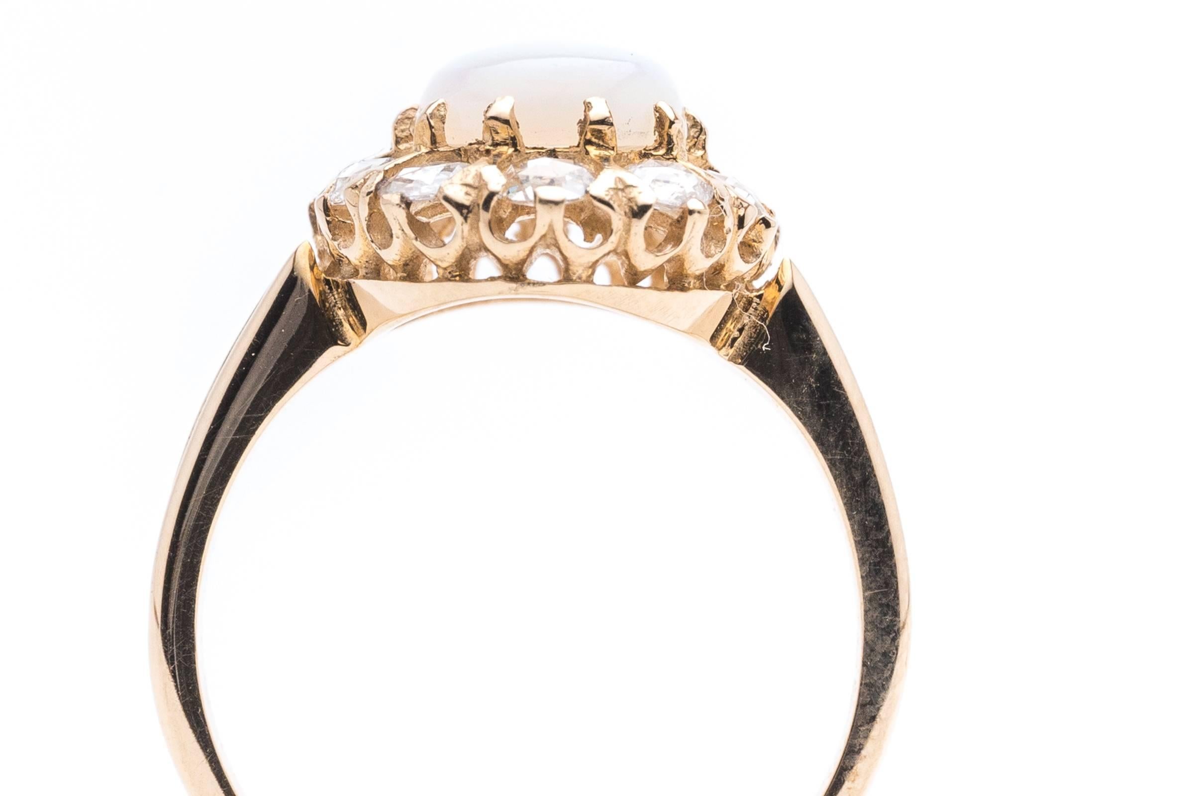 Victorian Opal Rose Cut Diamond Ring 2