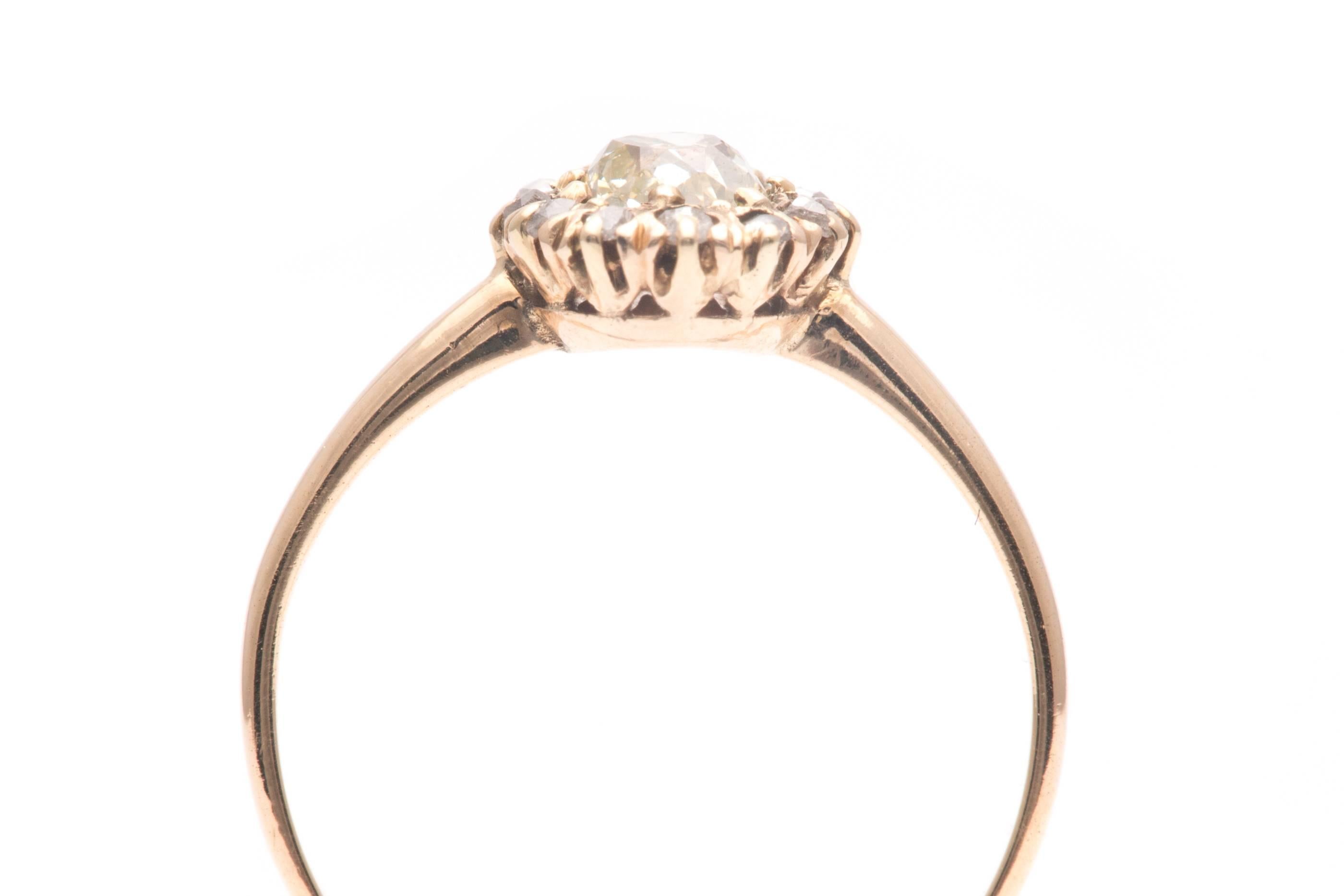 Georgian Rose and Mine Cut Diamond Engagement Ring 1