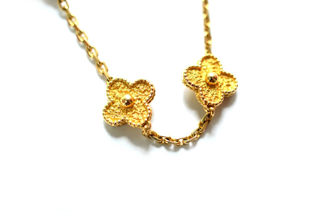 Brand: Van Cleef & Arpels
Style: Vintage Alhambra Necklace 10 motifs 
Metal: 18k Yellow Gold