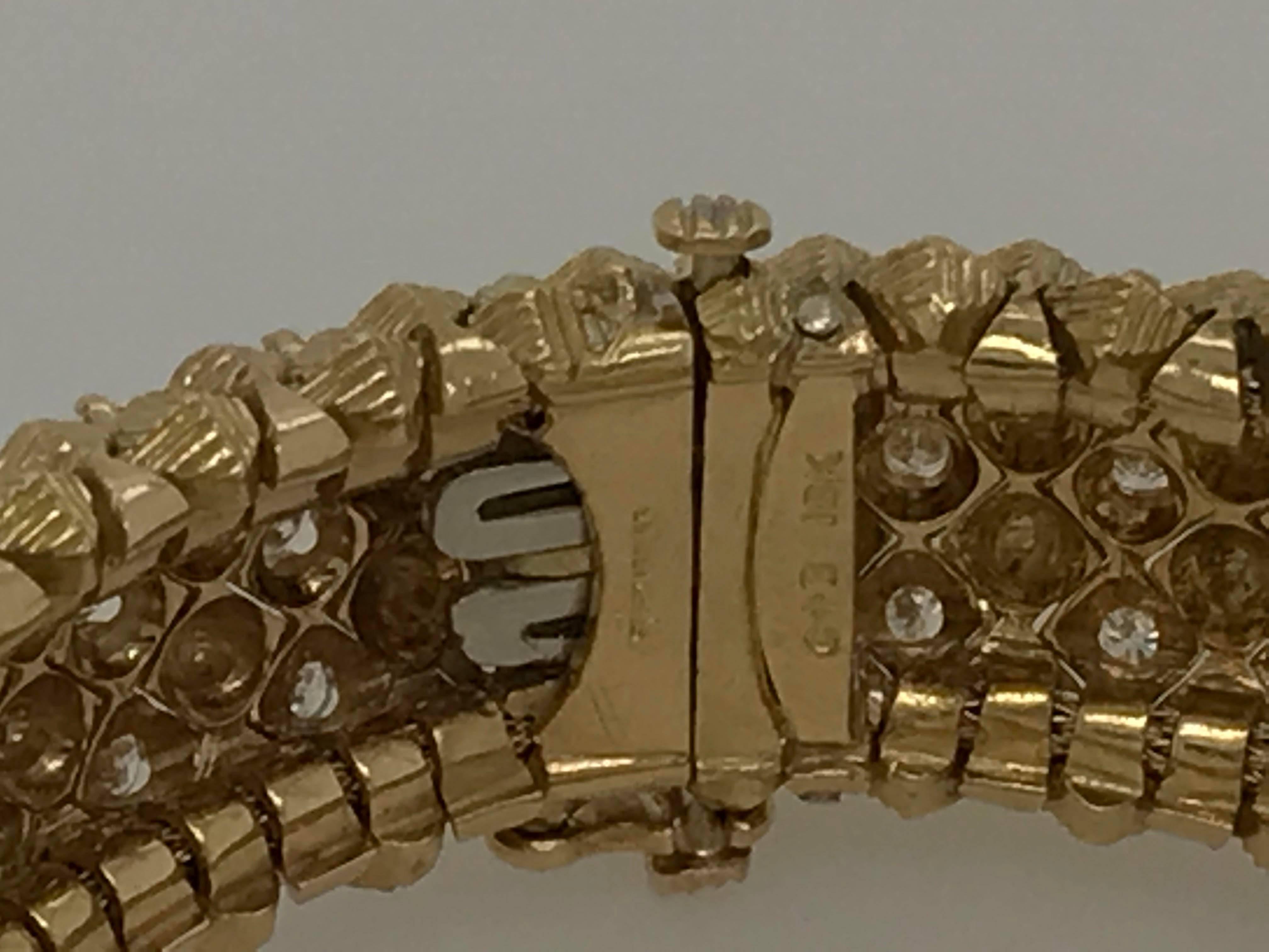 Tiffany & Co. 1950s Yellow Gold and Diamond Bracelet Watch 2