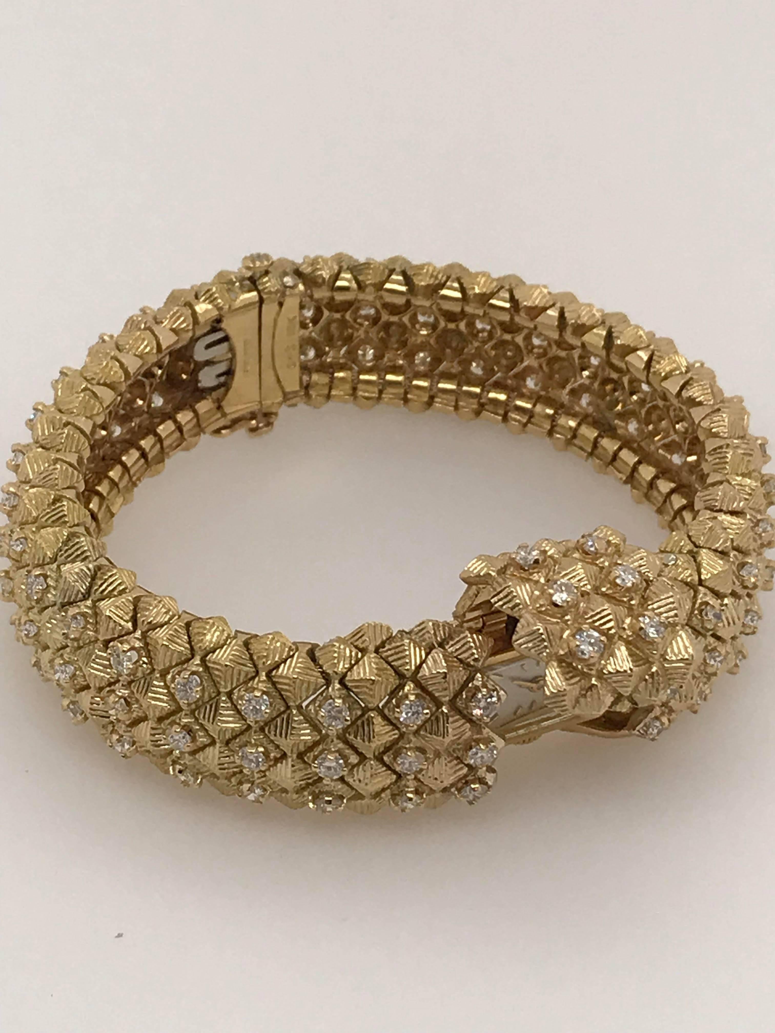 Tiffany & Co. 1950s Yellow Gold and Diamond Bracelet Watch In Excellent Condition In Houston, TX