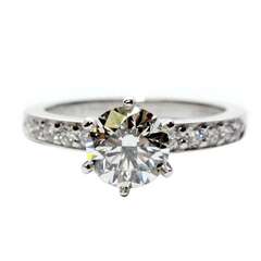 Tiffany & Co Platinum Engagement Ring Round Diamond  1.27ct G-VS1 .