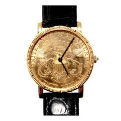 Corum Yellow Gold $20 Double Eagle Automatic Coin Wristwatch