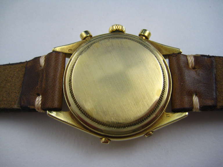 Rolex Yellow Gold Triple-Calendar Chronograph Dato-Compax Wristwatch Ref 6036 In Good Condition For Sale In Houston, TX
