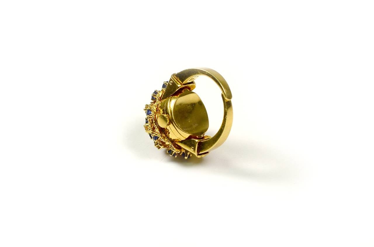 Women's Tiffany & Co. Yellow Gold Diamond Sapphire Watch Ring