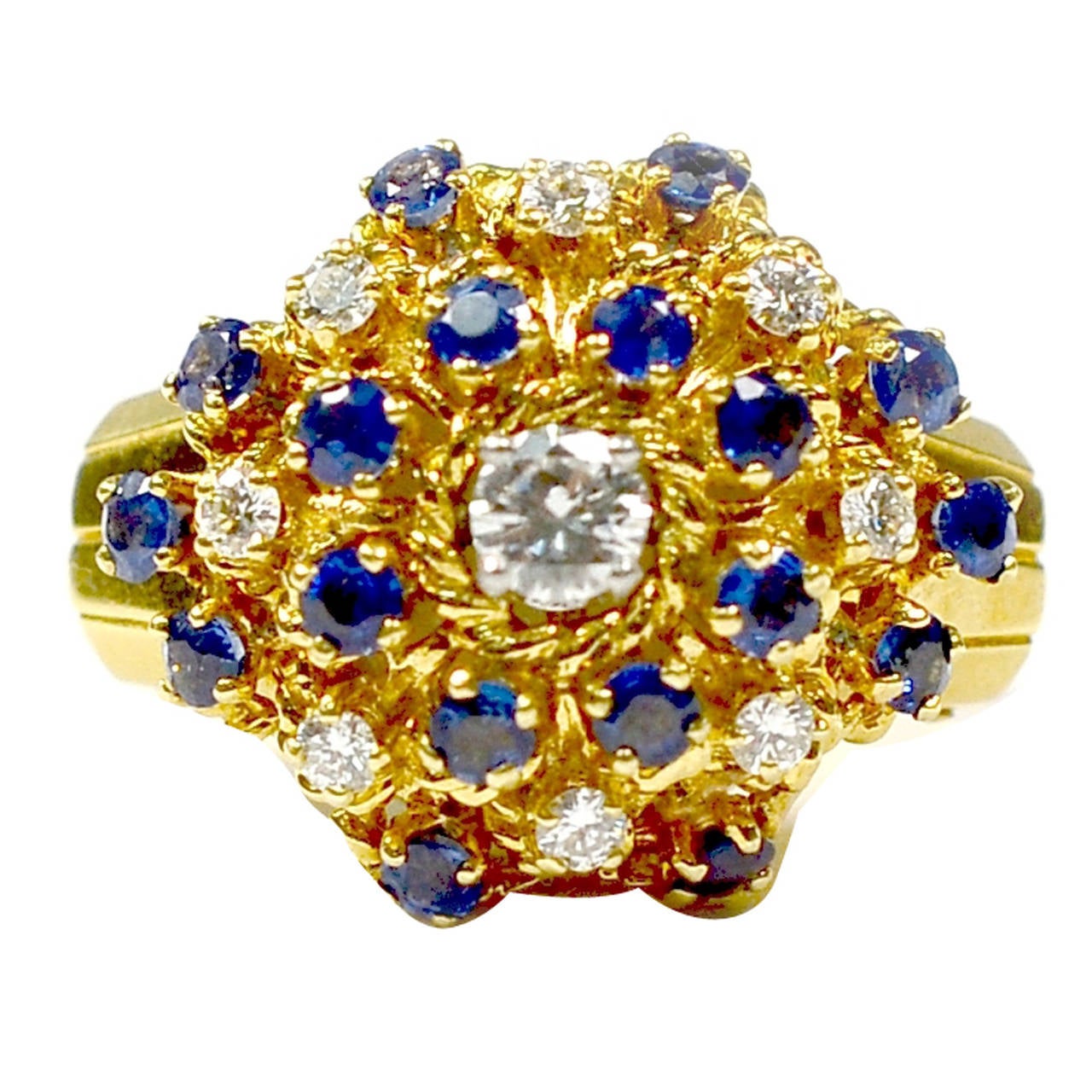 Tiffany & Co. Yellow Gold Diamond Sapphire Watch Ring