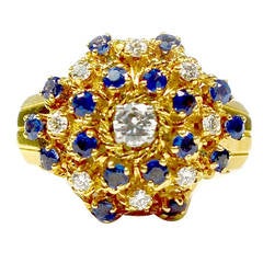 Tiffany & Co. Yellow Gold Diamond Sapphire Watch Ring