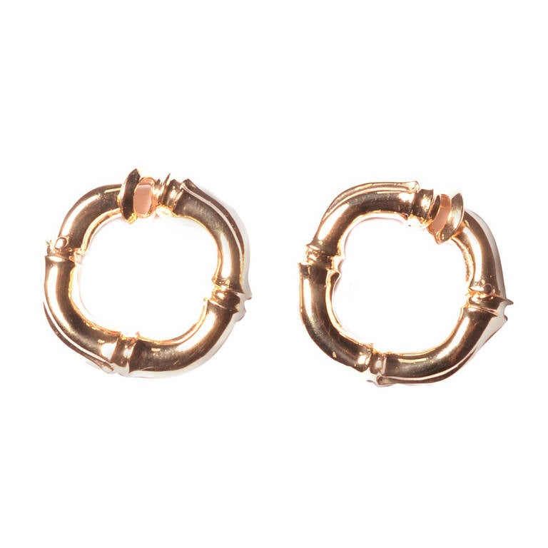 Van Cleef & Arpels Yellow Gold Hoop Clip Earrings For Sale