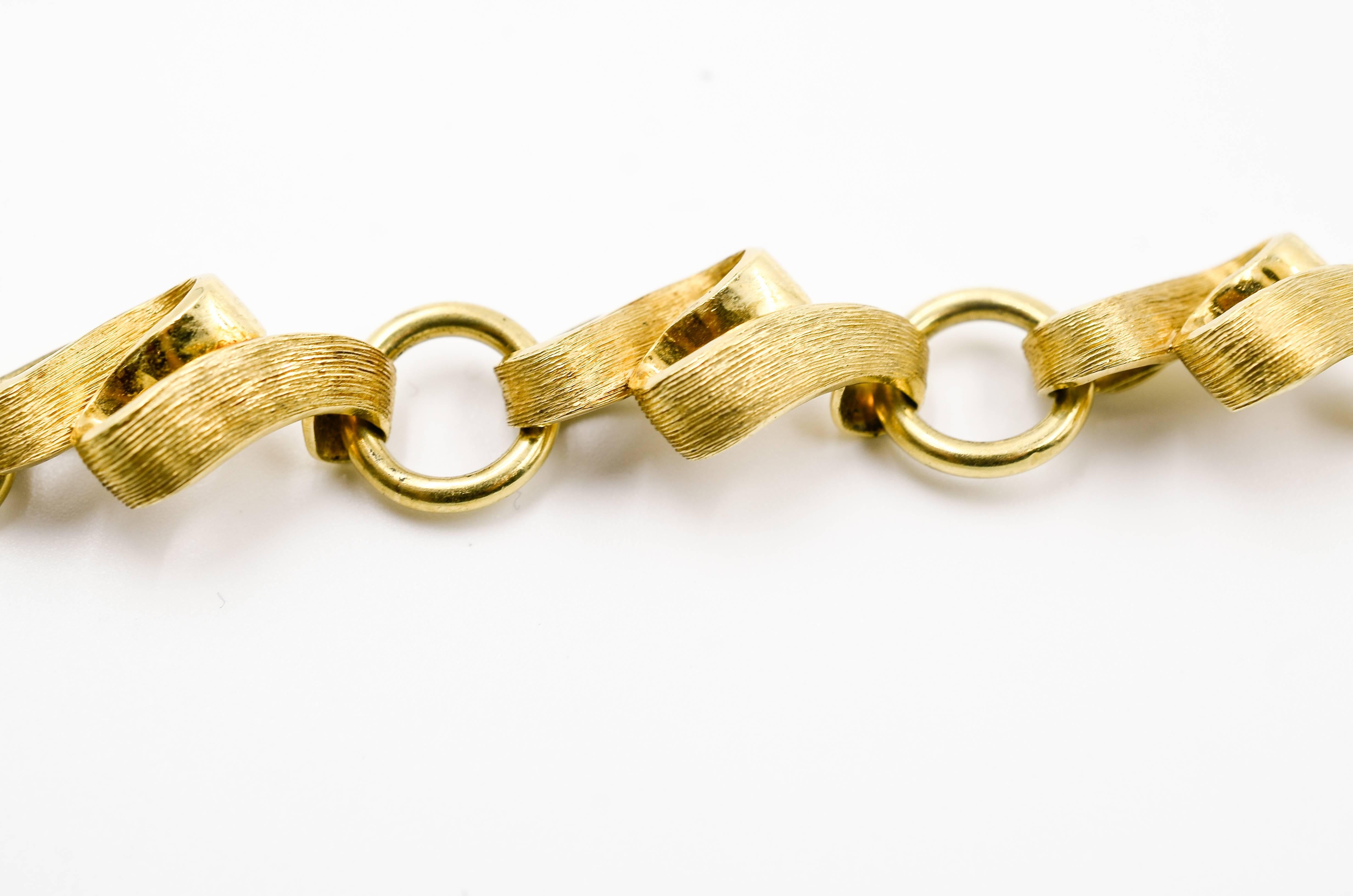 Henry Dunay Gold Sabi Link Bracelet In Excellent Condition In Houston, TX