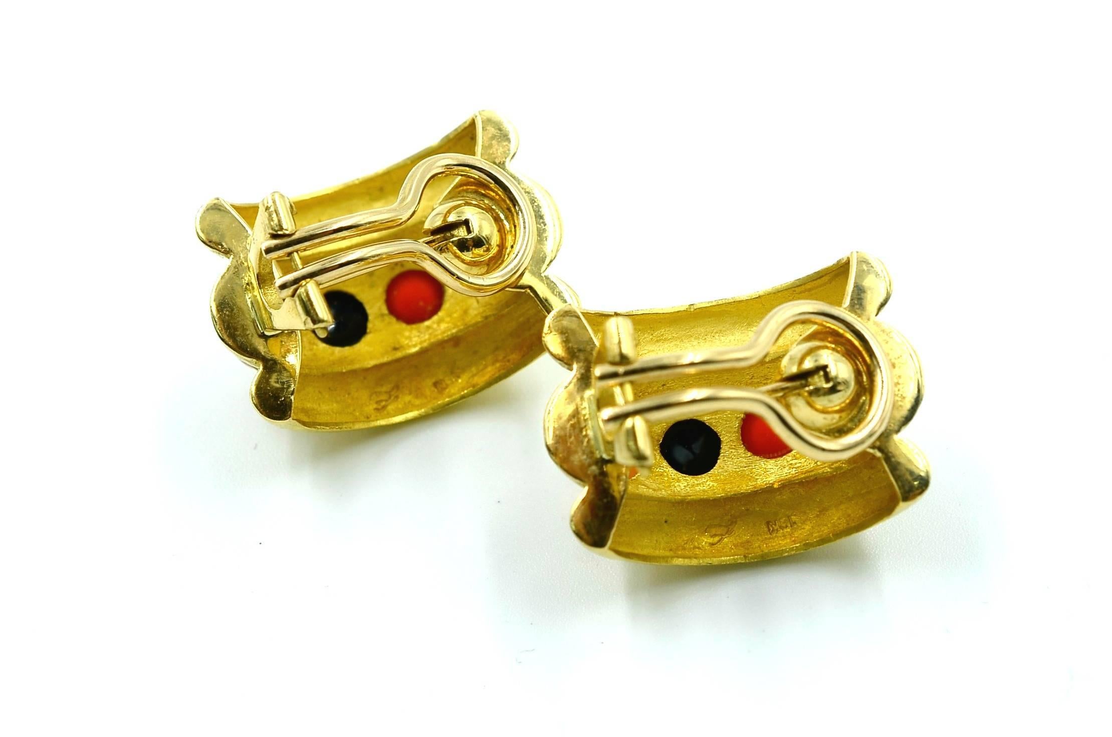Women's Elizabeth Locke Amalfi Colored Stone Gold Earrings For Sale