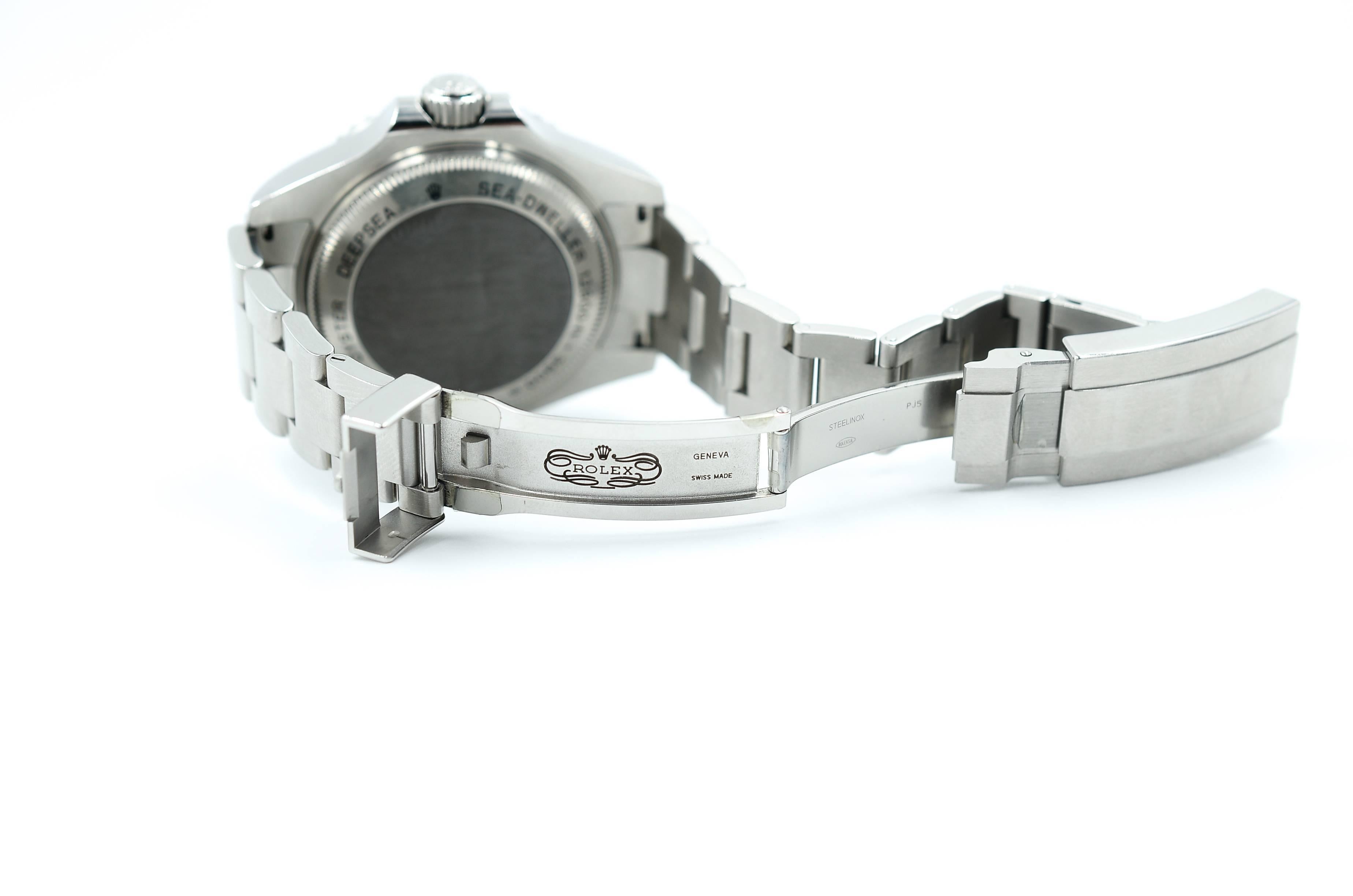 Rolex Deepsea Black Index Dial Oyster Bracelet Stainless Steel Men's Watch 11666 For Sale 2