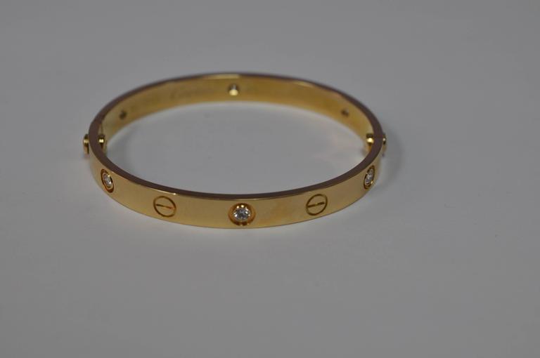 Cartier 6 Diamonds Gold Love Bracelet at 1stDibs