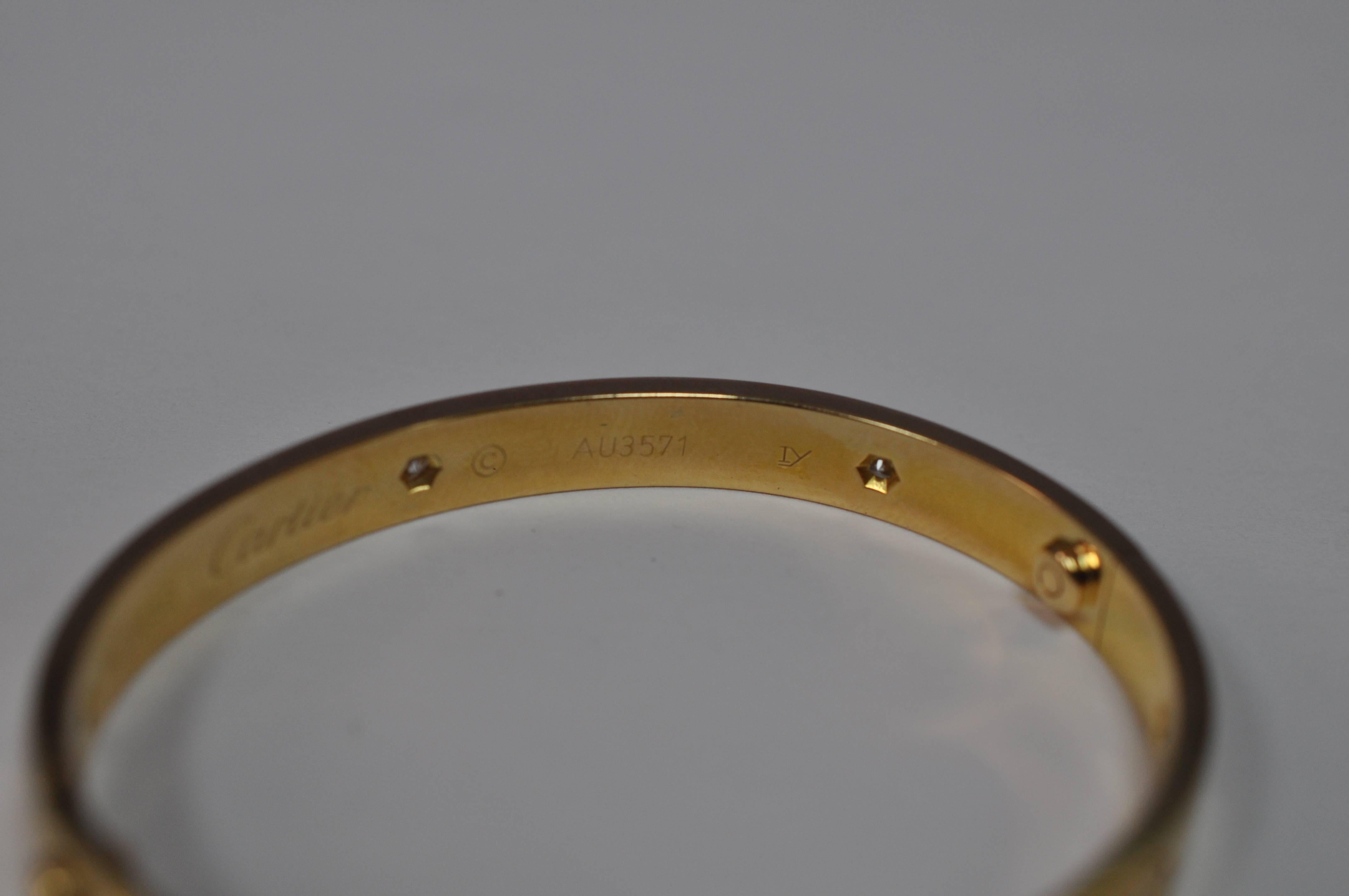 Women's Cartier 6 Diamonds Gold Love Bracelet 